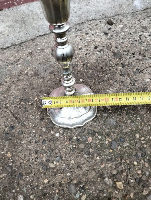 Посребрен свещник с маркировка