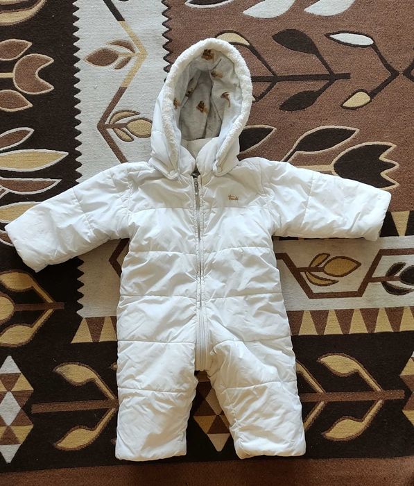 Combinezon de iarna bebe alb Trudi măr 67
