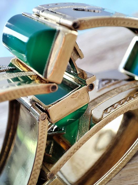 Bratara Aur 14K Calcedonie Naturala Calcedonia Unicat