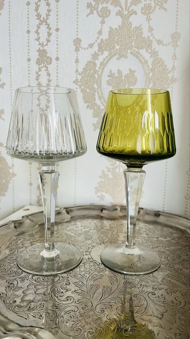 Декантер, Англия, и ГДР хрустальные бокалы, серебрение,