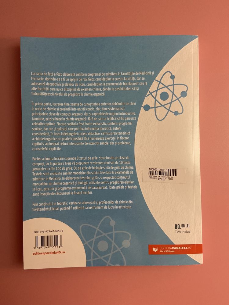 Manual cu teorie la CHIMIE pt admitere la MEDICINĂ