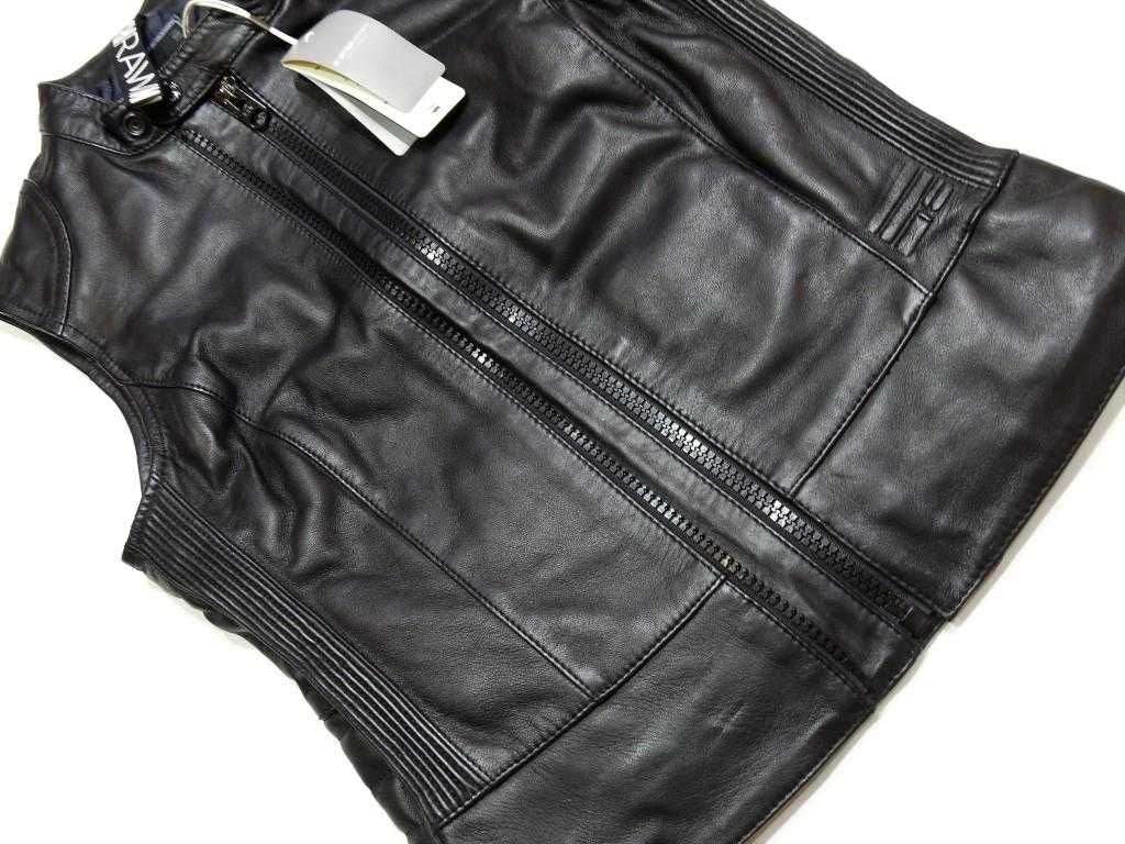 НОВО! G-star 5620 Custom Zip Leather Яке Дамски Елек Естествена Кожa S