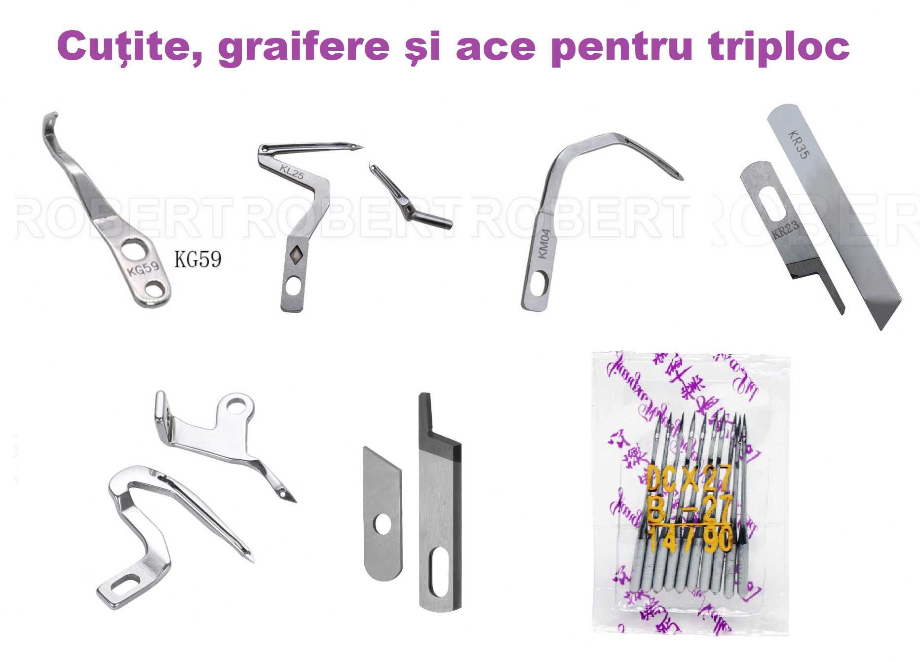 Placute ac triploc surfilat MAQI, Juki, Jack, Siruba, Pfaff, Serger