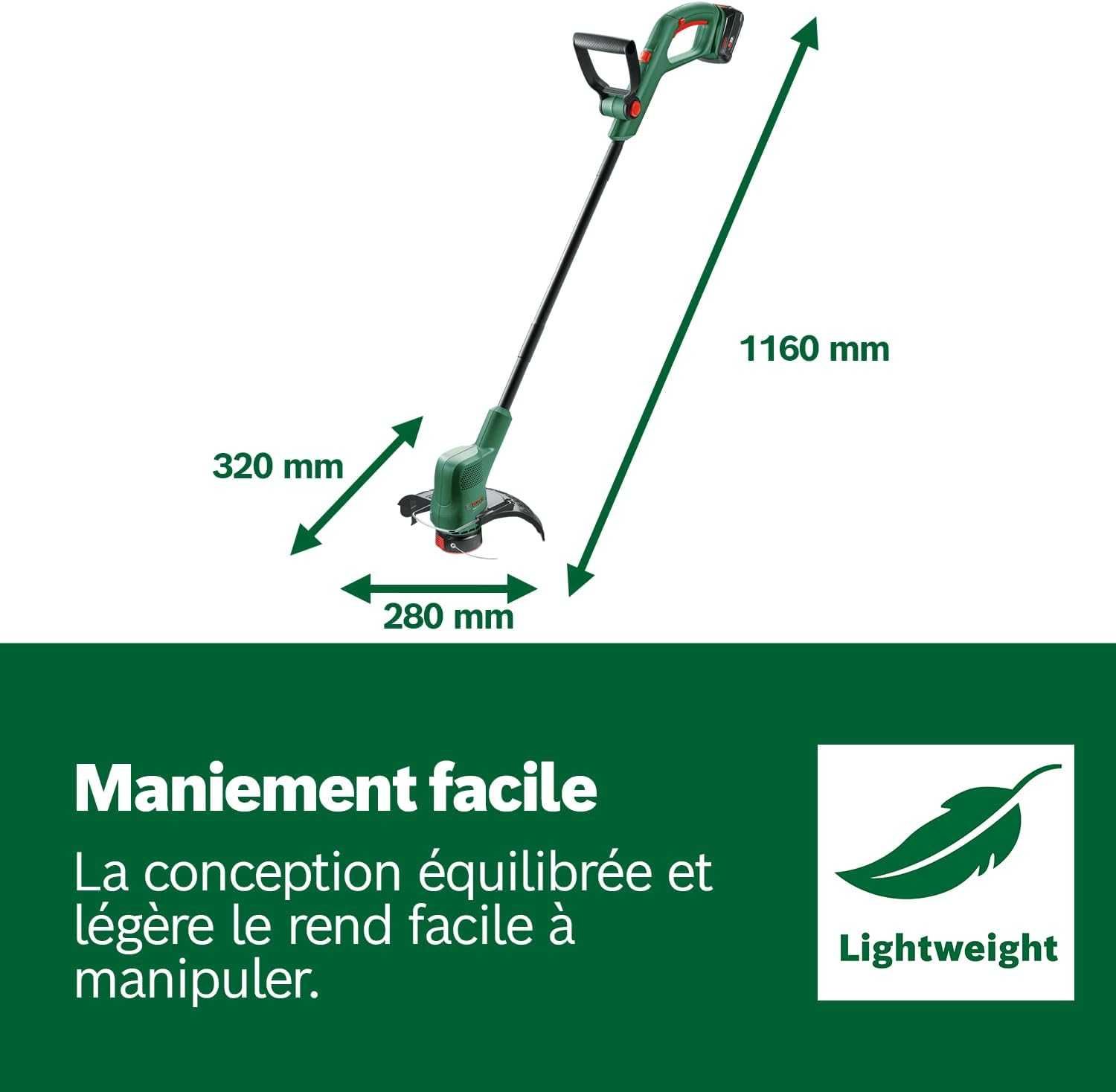 Акумулаторен Тример за Трева Bosch EasyGrassCut, 18V-26, Диаметър 26см