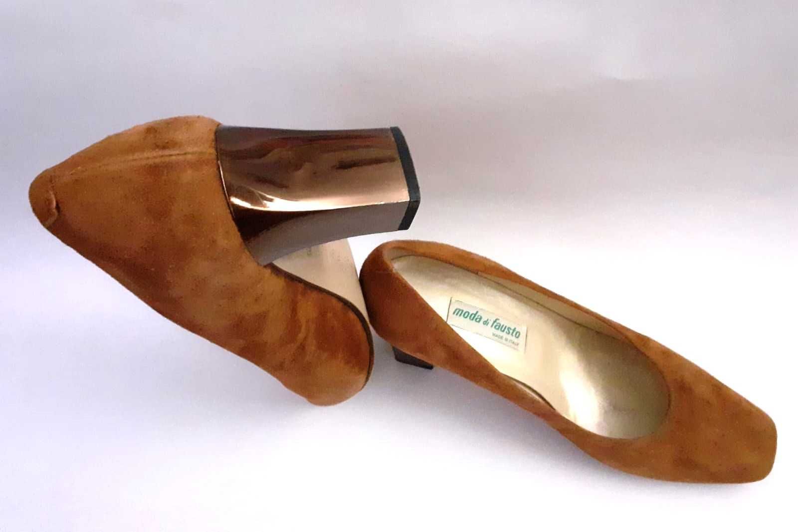 Pantofi toc, dama, marca Moda di Fausto, piele naturala intoarsa