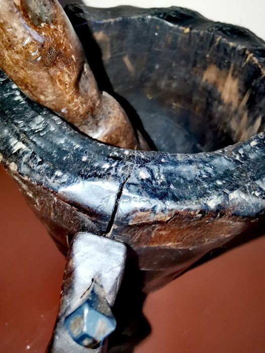 Хаванче пестник чукало селски резбован дървен комплект Испания рустико