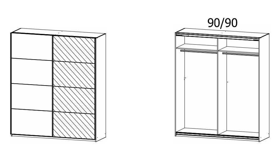 Dulap alb alpin/oglinda 181x210x62cm