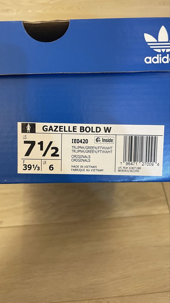Оригинальные кроссовки Adidas gazelle bold w ! Размер 39