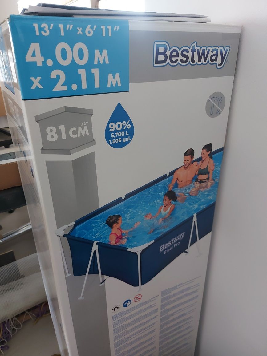 Piscina Intex 4.00 x 2.11 x 81 cm + sistem filtrare apa.