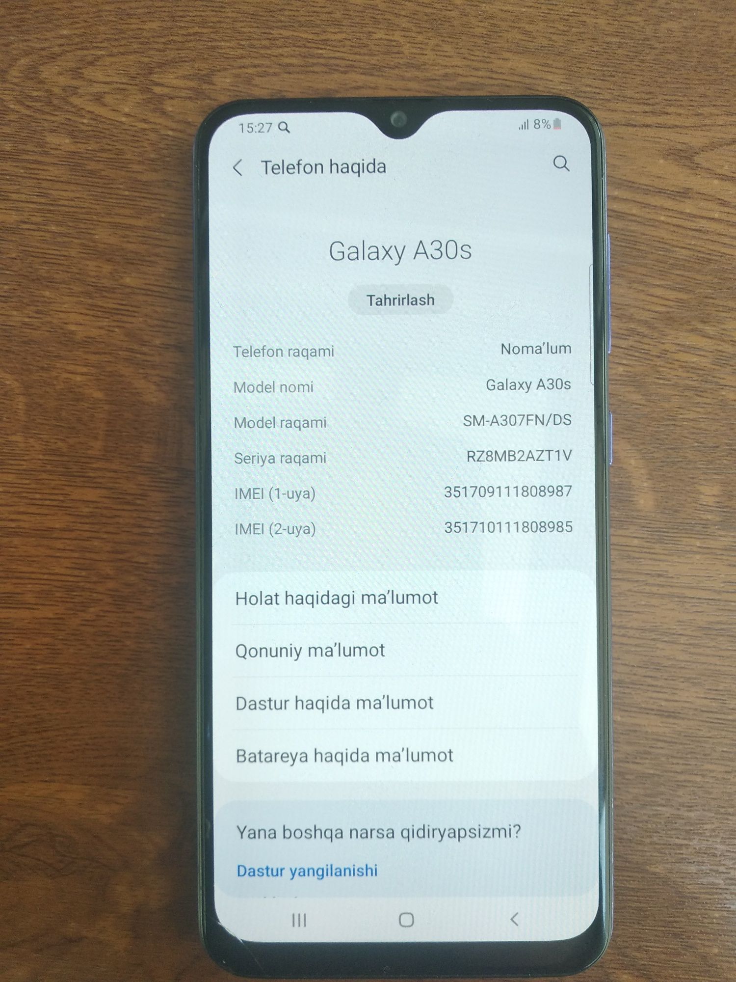 Samsung galaxy A30S