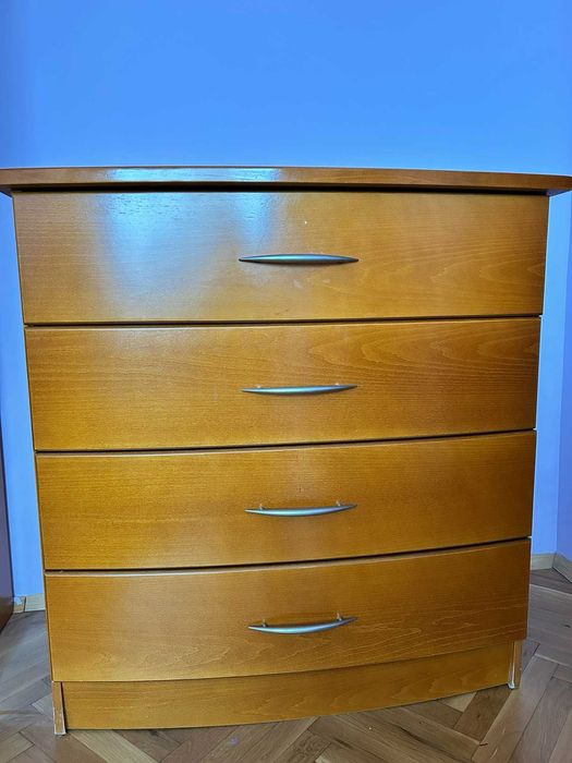 Ъглов гардероб + скрин (естествен фурнир)