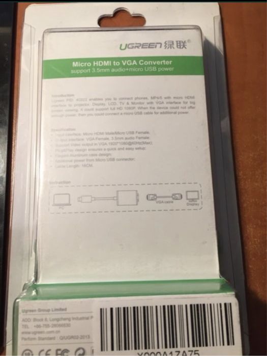 Convertor Micro Hdmi la Vga Ugreen nou nout sigilat in cutie