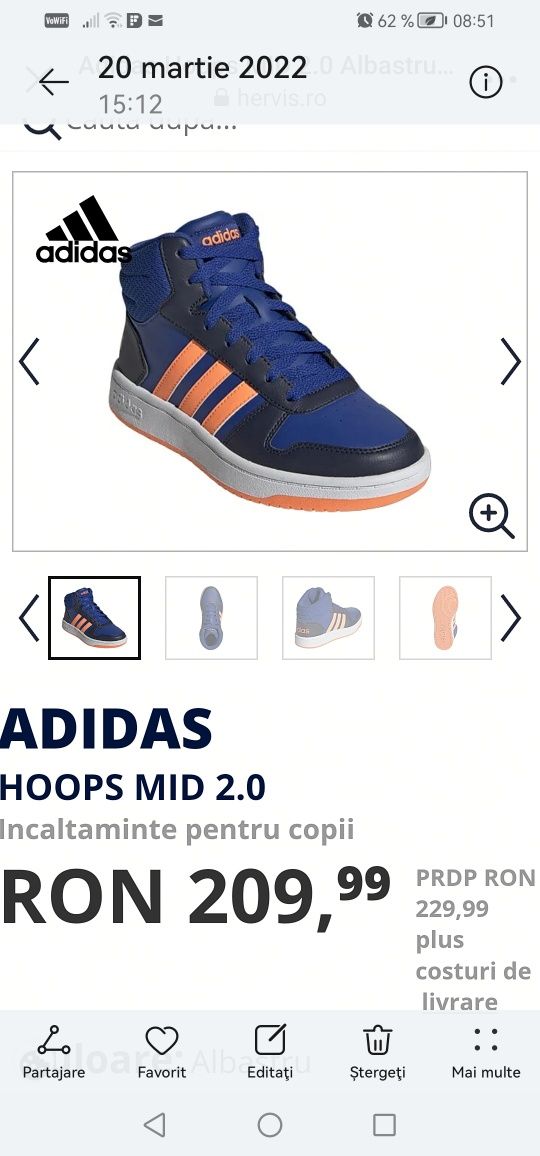 Ghete Adidas băieți mărime 38