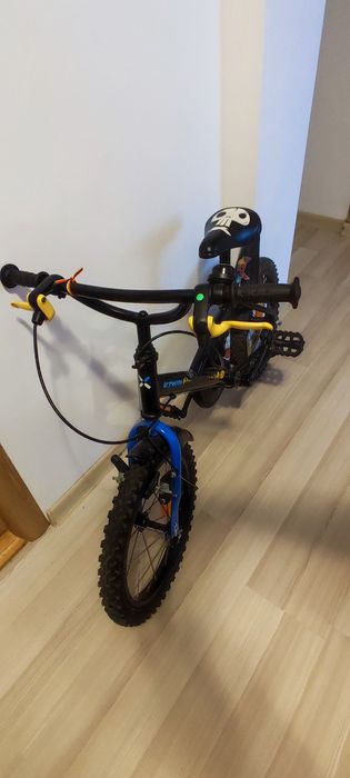 Bicleta copii Decathlon roti 16, 3-6 ani roti ajutătoare st. excelenta