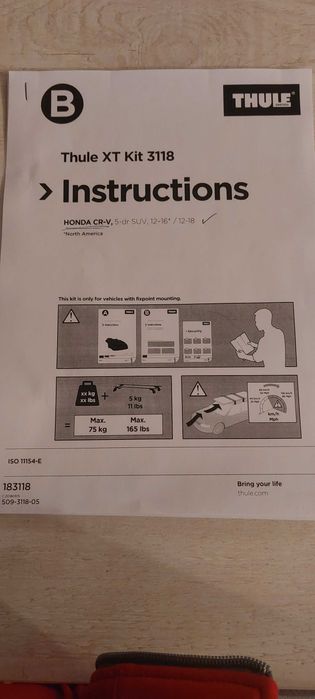 Bare Transversale THULE HONDA CRV 2014 - 2016