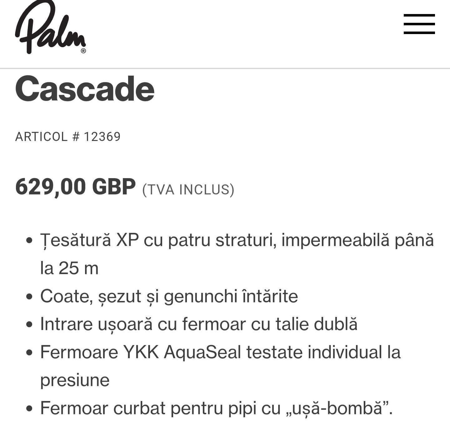 Costum uscat Palm Cascade dama M. Produs Nou