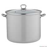 Oala din inox emailat lucios, cu capac, gri, 14l-28cm, Florina