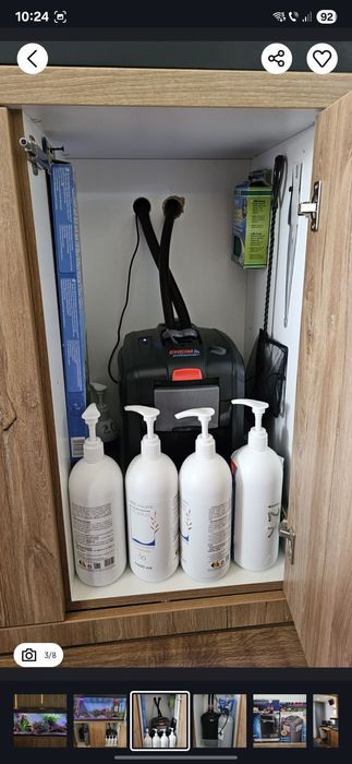 Acvariu 180L complet cu filtre sistem CO2 si stand pesti decor