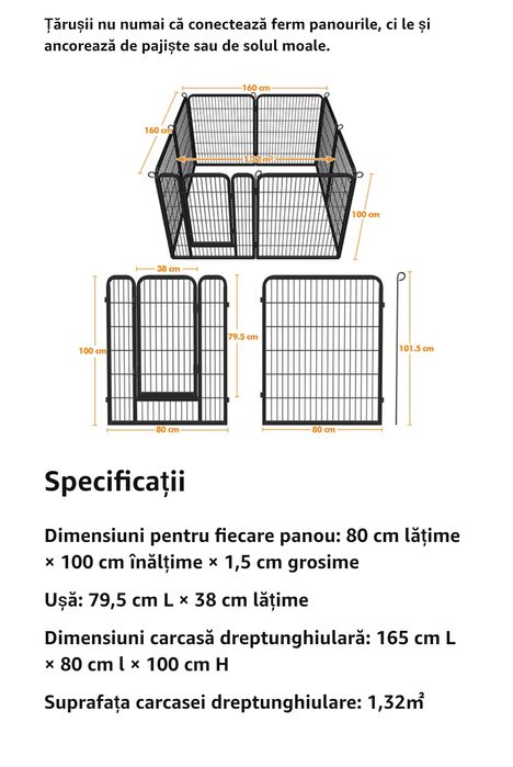 Gard decorativ, țarc pliabil pentru animale de companie