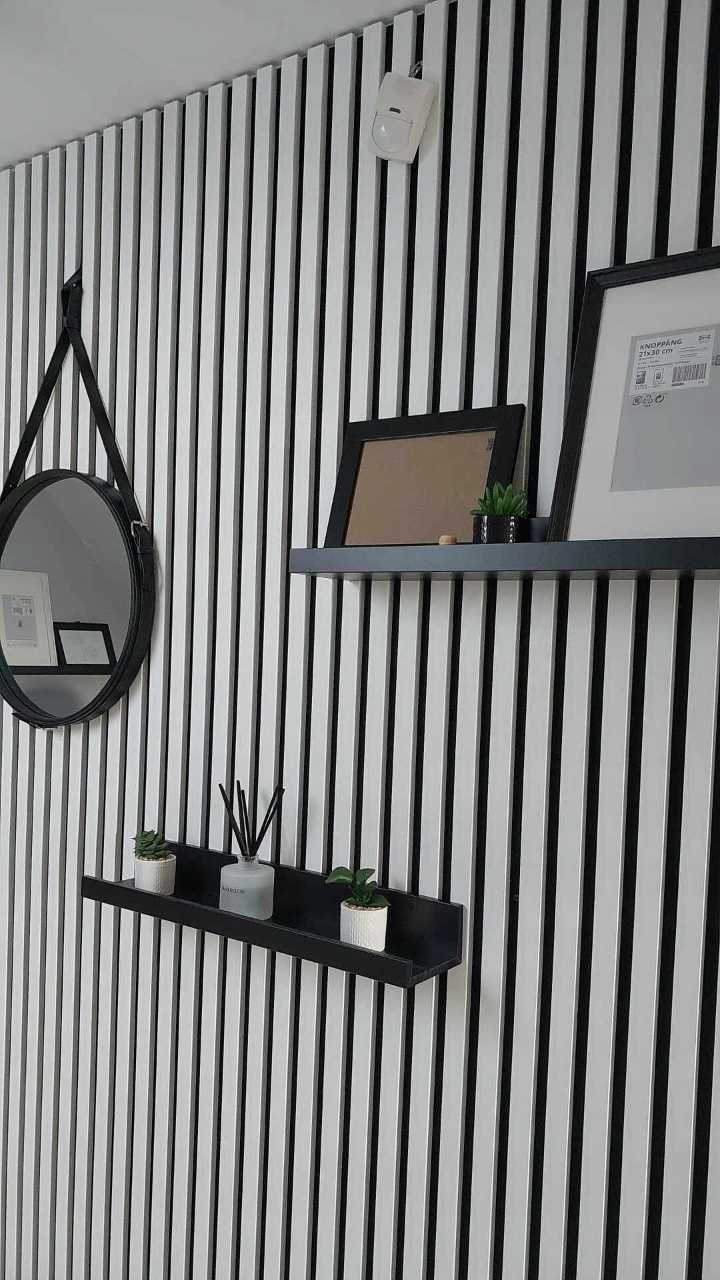 RIFLAJ Premium MDF ALB cu suport Gri sau Negru