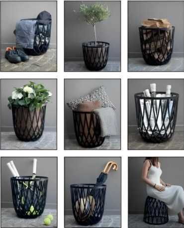 Табурет Юна корзина стул пластиковый комплект тумба для дома