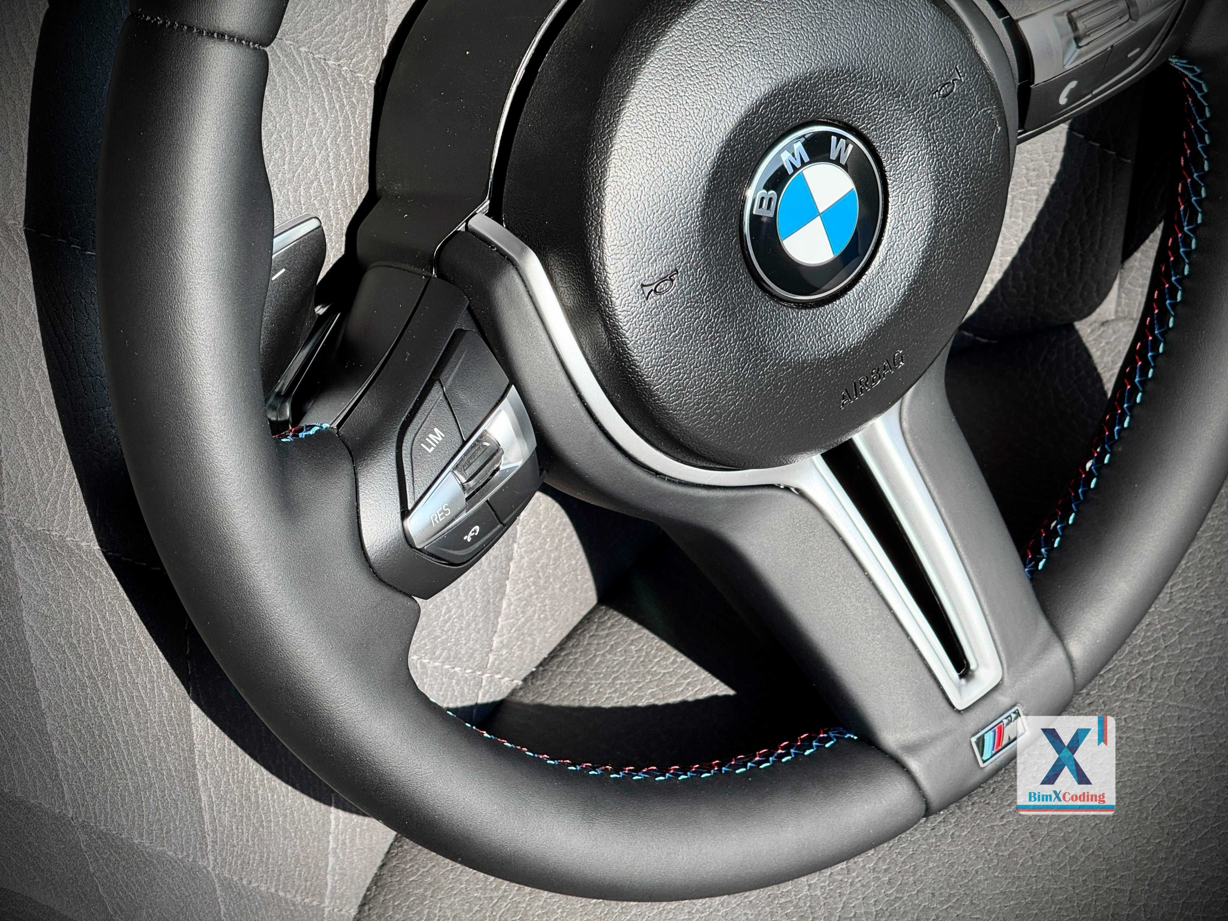Volan piele BMW M Sport cu padele F20 F2X F30 F3X F15 F16 F25 M2 M3 M4