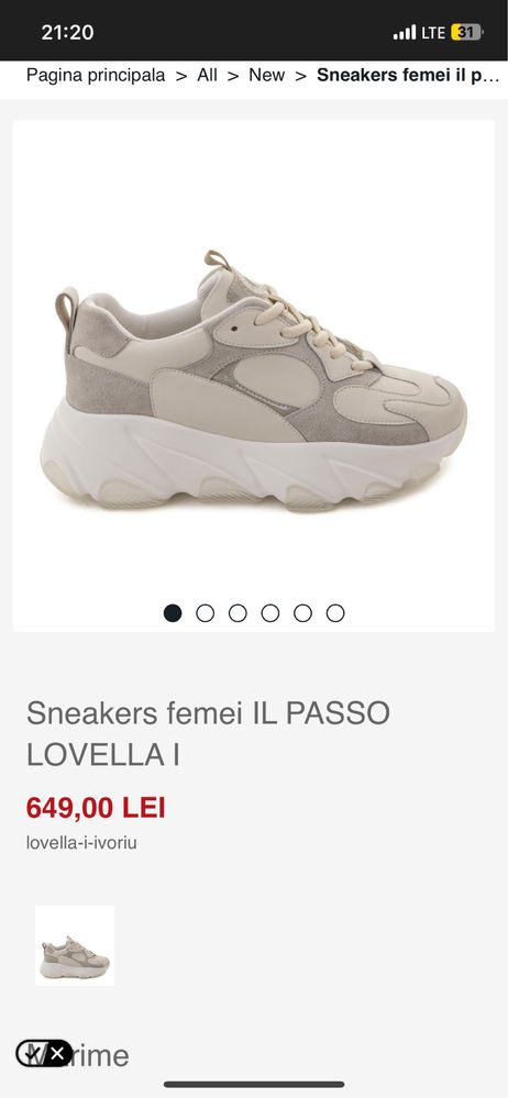 Sneakers femei LOVELLA il passo , piele, piele intoarsa