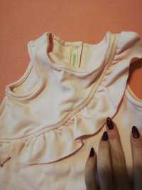 Памучна рокля за бебе момиче размер 68 розова Бенетон