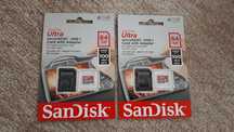 Card microsd , cu adaptor sd nou 64 gb