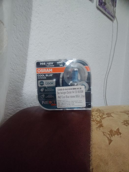 Set 2 becuri halogen H4 osram cool blue intense 12v 60/55w