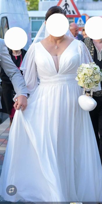 Rochie mireasa voal marimea 44
