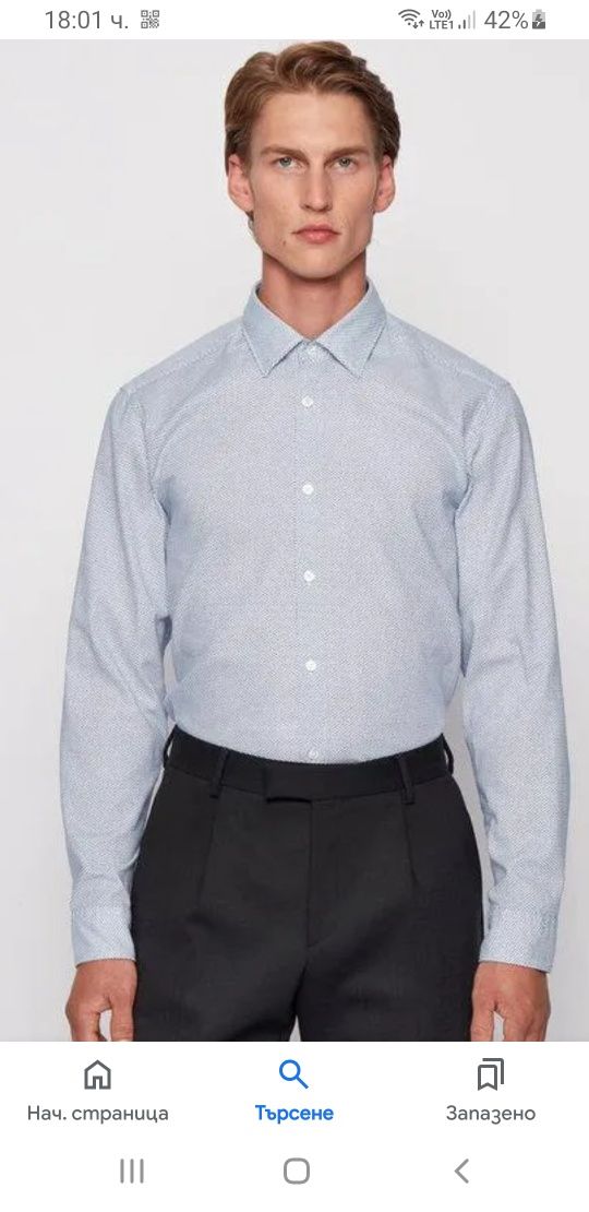 Hugo Boss Lukas_ 53 F Regular Fit / XL НОВО! ОРИГИНАЛ! Мъжка Риза!