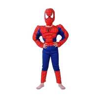 Costum Clasic Spiderman cu muschi IdeallStore®, 9 ani, poliester, rosu