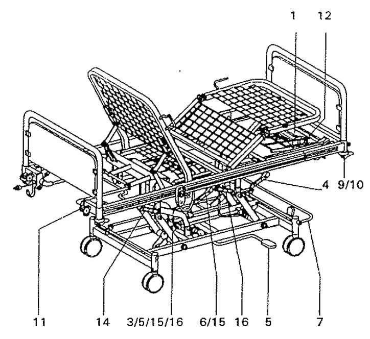 Pat medical de poziționare mecanică Hillrom, cu saltea inclus