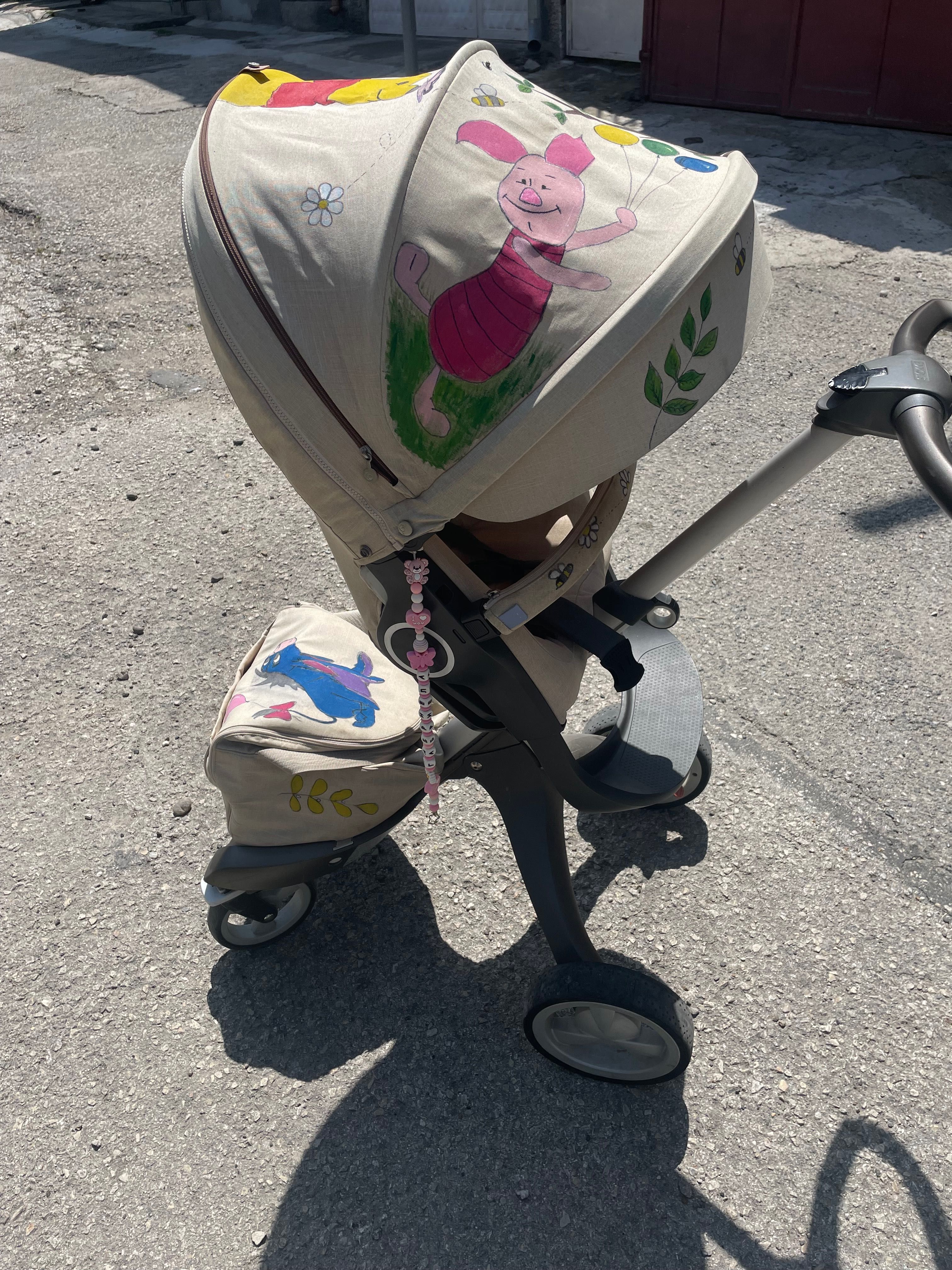 бебешка количка Stokke Xplory – уникална, ръчно рисувана!