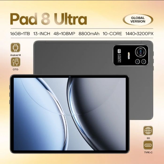 Pad 8 Ultra – 108MP Kamera, 16GB RAM, 1TB Xotira | Aksiya!