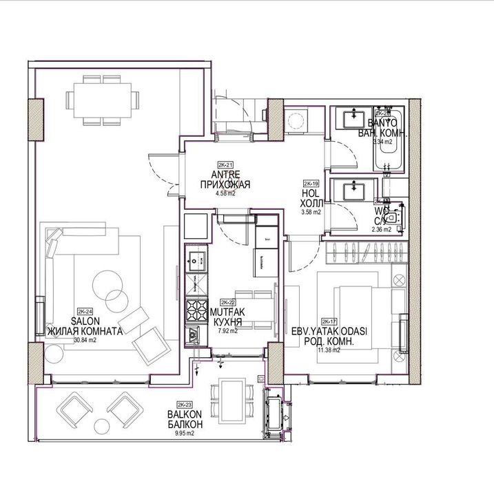 Gardens Residence Продается 2 комнатная коробка Ташкент Сити