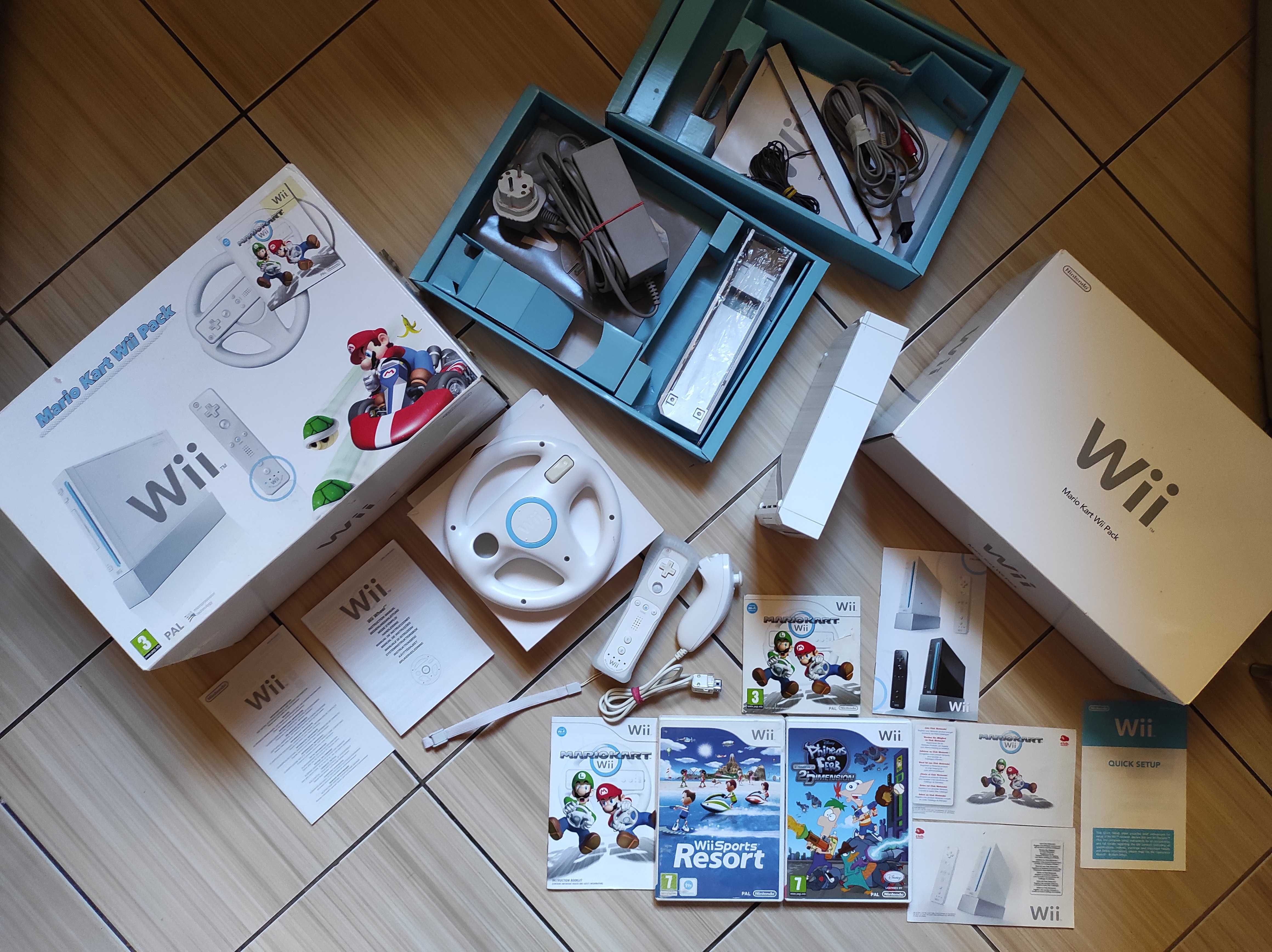 Wii editie speciala colectie Mario Kart impecabila Motion Plus volan