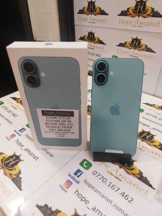Hope Amanet P12/iPhone 16 PLUS 256GB/Baterie: 100%