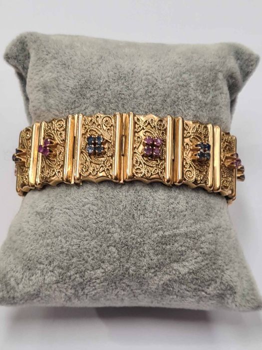 Bratara din aur galben 18k, Brevetto cu safire, BRAU97