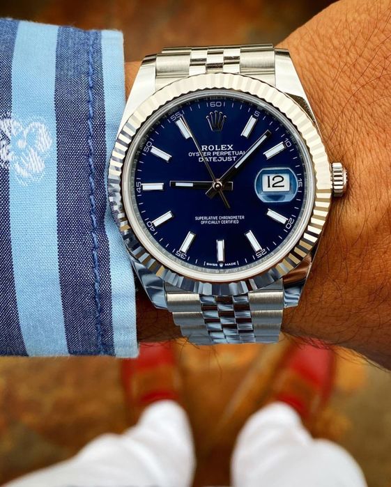 ceas barbat rolex datejust blue dial 41,mm