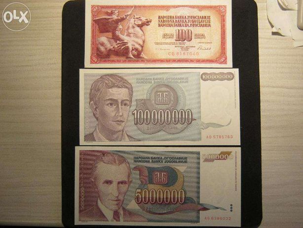 Bancnote YUGOSLAVIA ,3buc,necirculate.