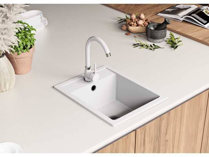 Кухненска Мивка от гранит Рига 40 XL 380 x 500 Бяла -37% НОВО