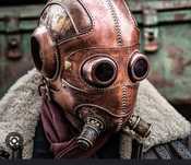 Masca "SteamPunk" neagra din Piele, lucrata manual