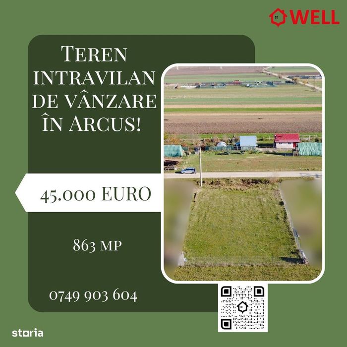 Teren intravilan de vânzare în Arcus!