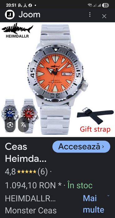 Ceas Heimdallar Monster automatic mecanism automatic Seiko