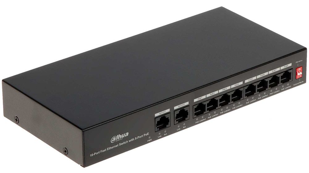 Коммутатор Dahua DH-PFS3010-8ET-65 | 8 портов PoE | Управляемый