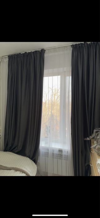 шторы серые и тюль