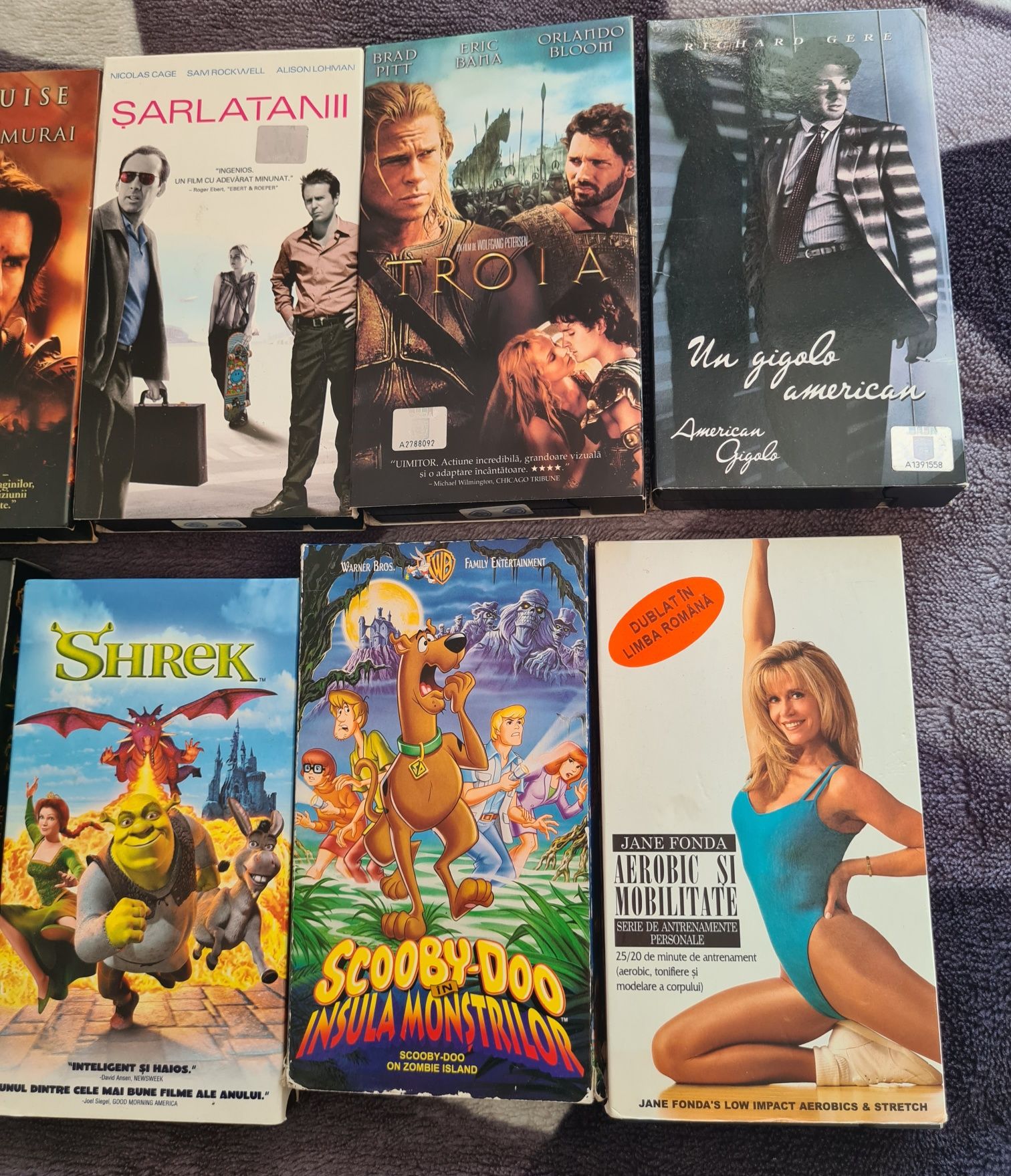 Casete Video VHS Filme Desene Sport Limba Romana Troia Shrek Potter