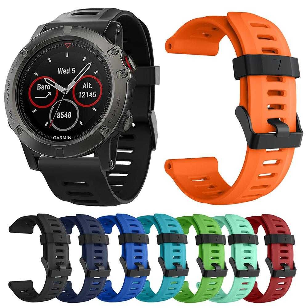 Силиконова каишка верижка Garmin Fenix 3 HR 5X Plus Sapphire Tactix D2